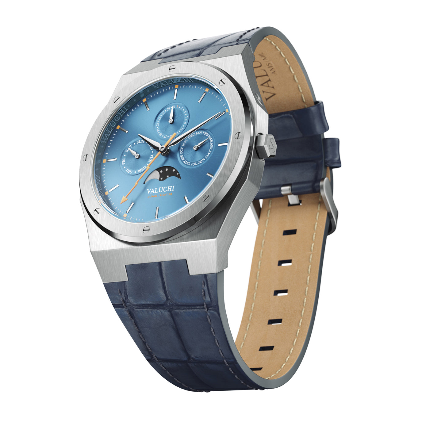Lunar Calendar - Leather Blue